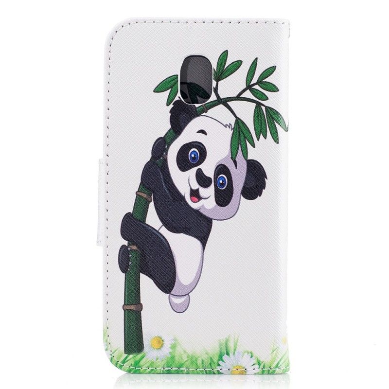Lederhüllen Samsung Galaxy J3 2017 Handyhülle Panda Auf Bambus