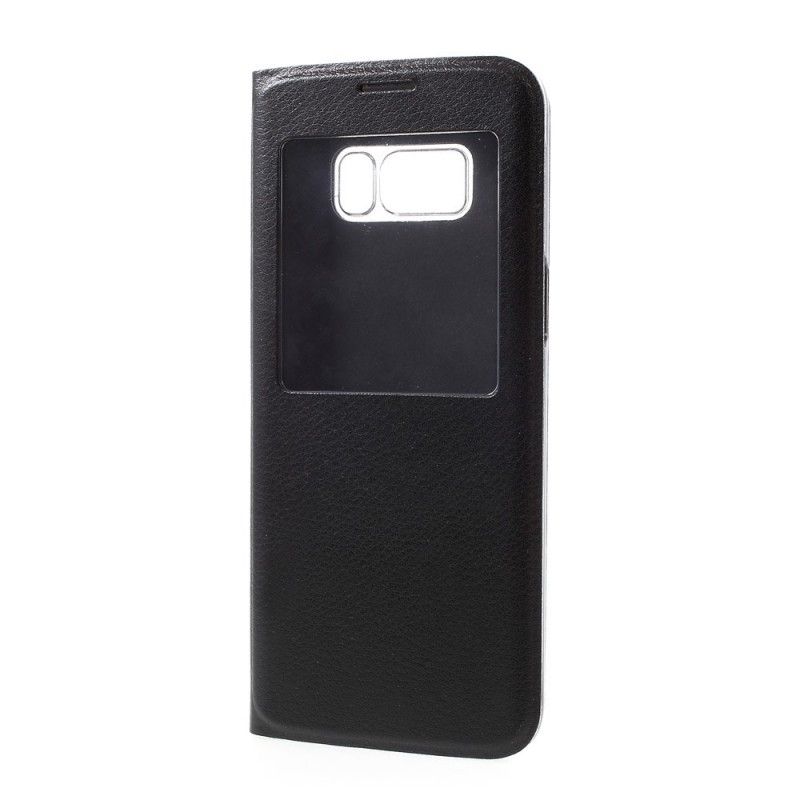 Ansichtsabdeckung Samsung Galaxy S8 Plus Golden Kunstleder