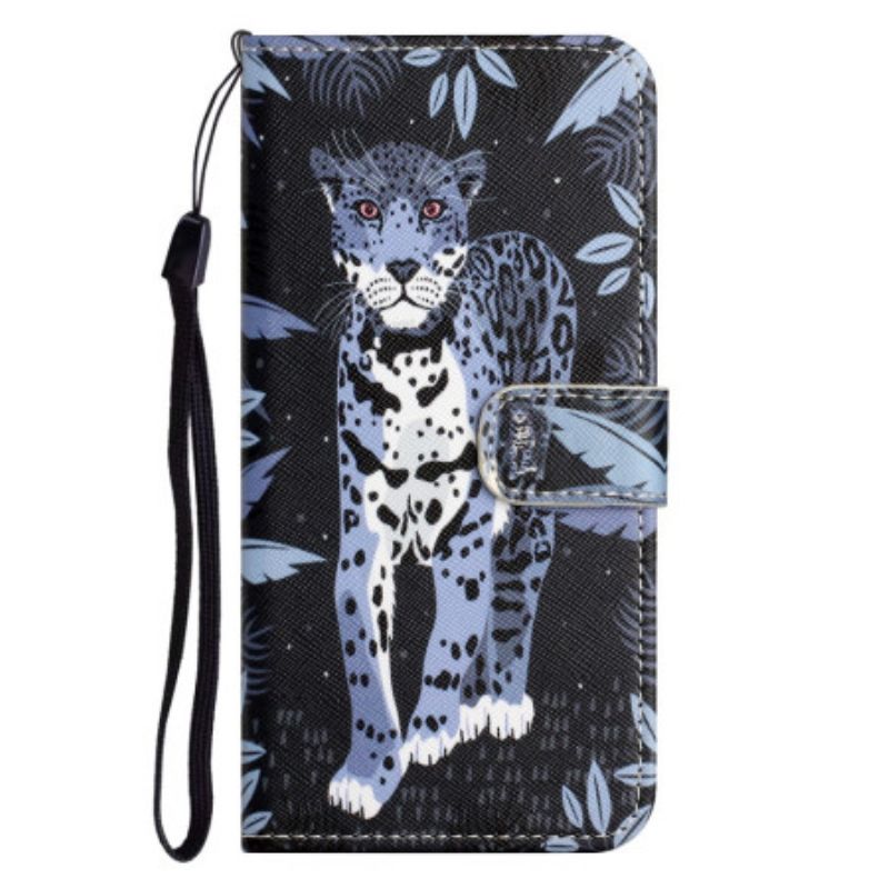 Lederhüllen Samsung Galaxy S24 5g Handyhülle Leopardenriemen