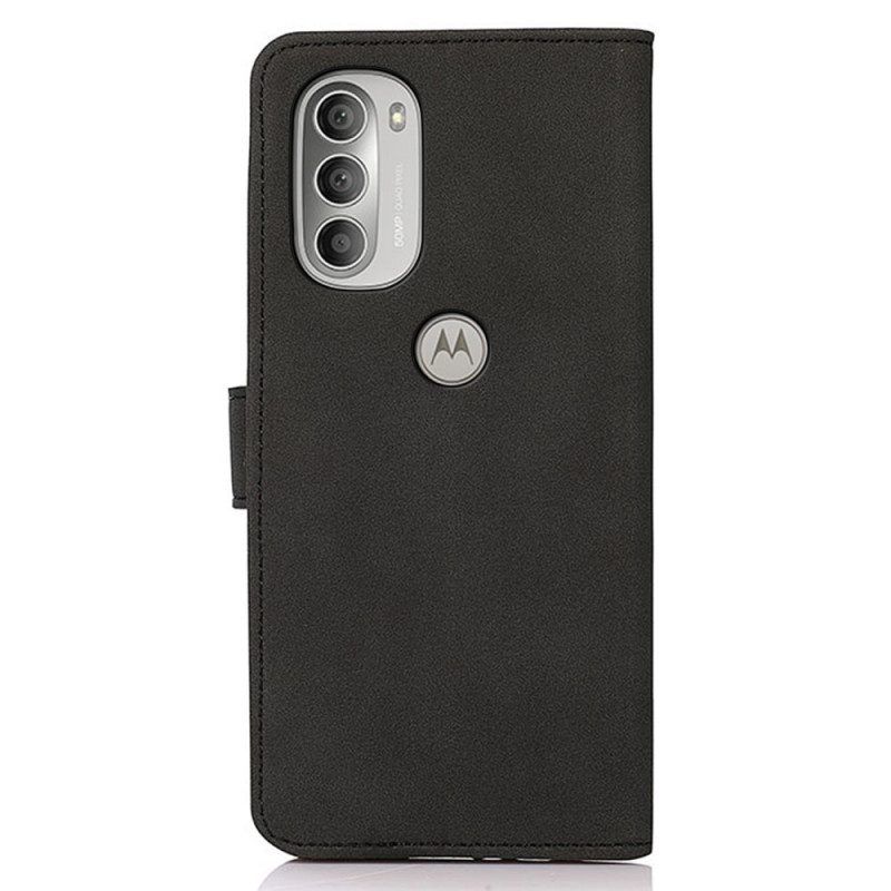 Flip Case Für Moto G51 5G Khazneh Modischer Ledereffekt