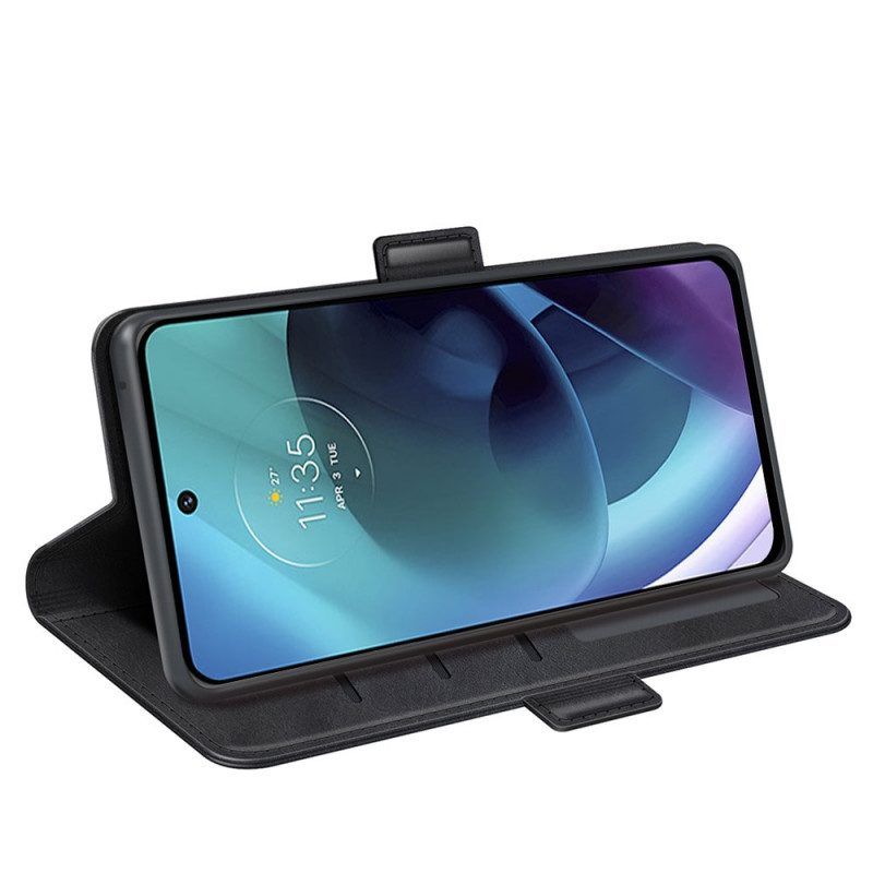 Lederhüllen Für Moto G51 5G Flip Case Doppelte Klappe