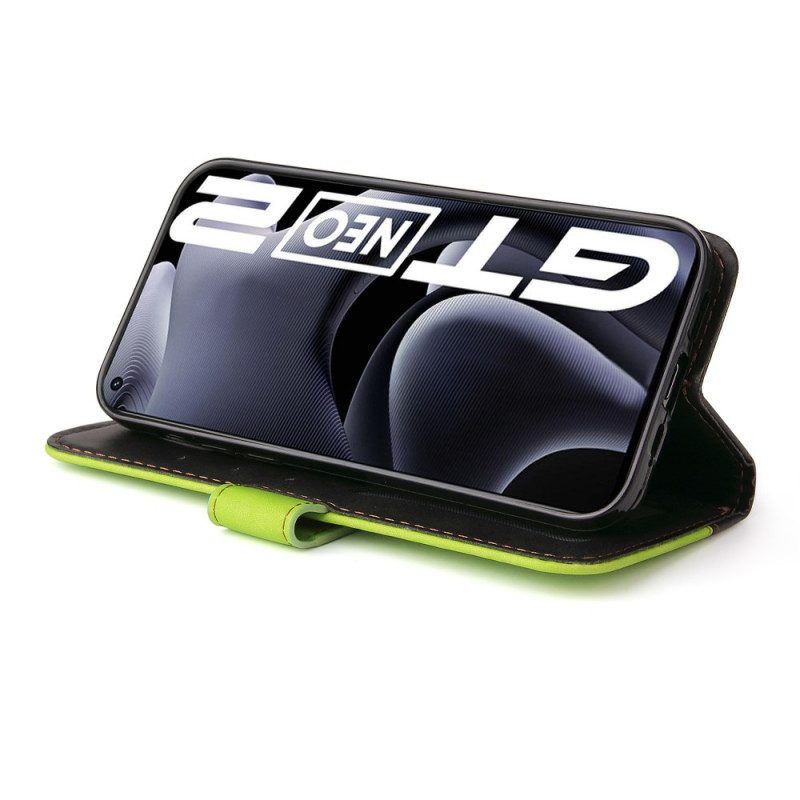 Flip Case Für Realme GT Neo 3T / Neo 2 Zweifarbig