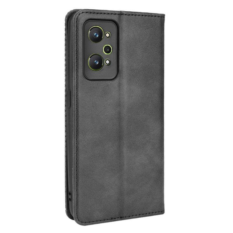 Schutzhülle Für Realme GT Neo 3T / Neo 2 Flip Case Stilisierter Vintage-ledereffekt