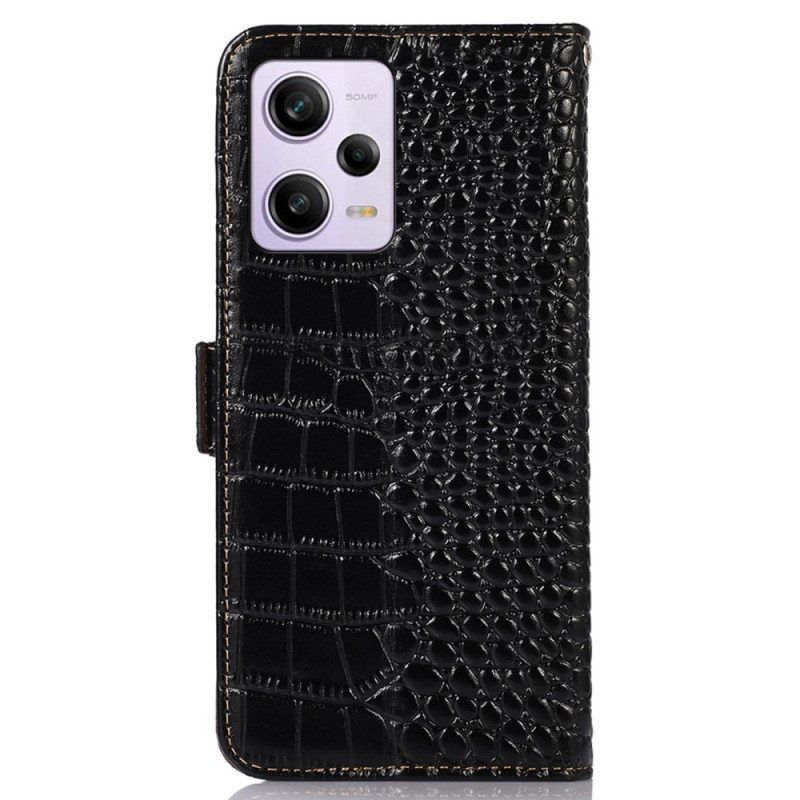 Flip Case Für Xiaomi Redmi Note 12 Pro Rfid Im Krokodil-stil