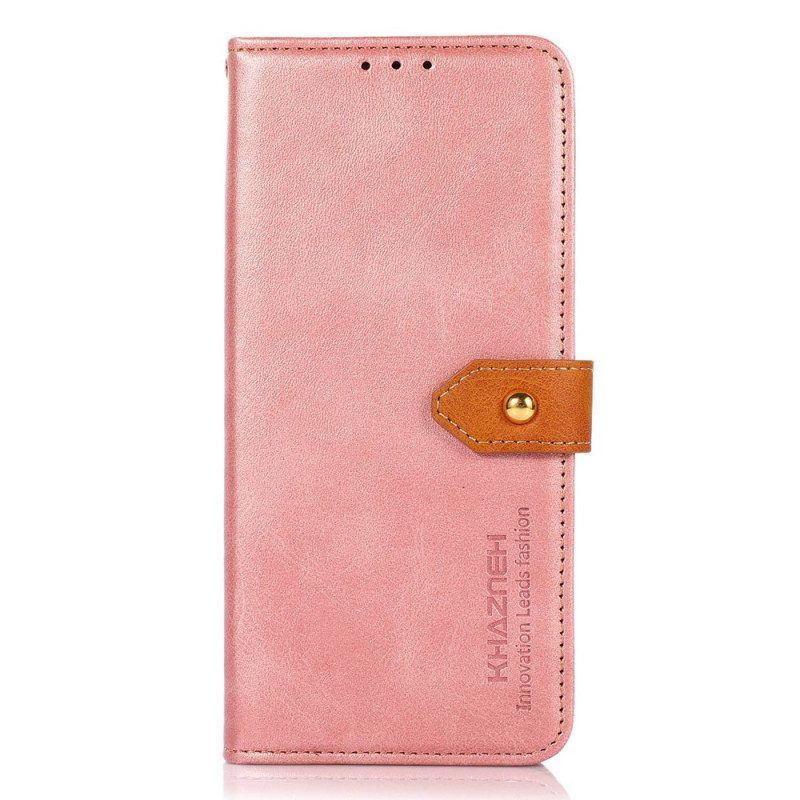 Flip Case Für Xiaomi Redmi Note 12 Pro Zweifarbiger Goldener Verschluss Khazneh