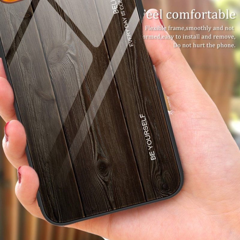 Hülle Für Xiaomi Redmi Note 12 Pro Holzdesign Aus Gehärtetem Glas