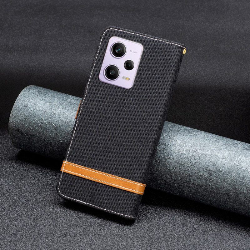 Lederhüllen Für Xiaomi Redmi Note 12 Pro Mit Kordel Armband In Stoff- Und Lederoptik