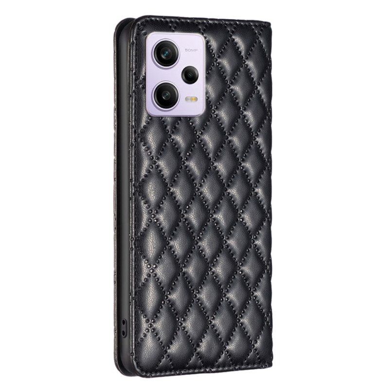 Schutzhülle Für Xiaomi Redmi Note 12 Pro Flip Case Gesteppte Binfen-farbe
