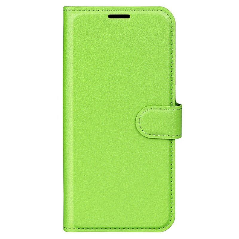 Flip Case Für Samsung Galaxy S23 5G Klassischer Litschi-ledereffekt