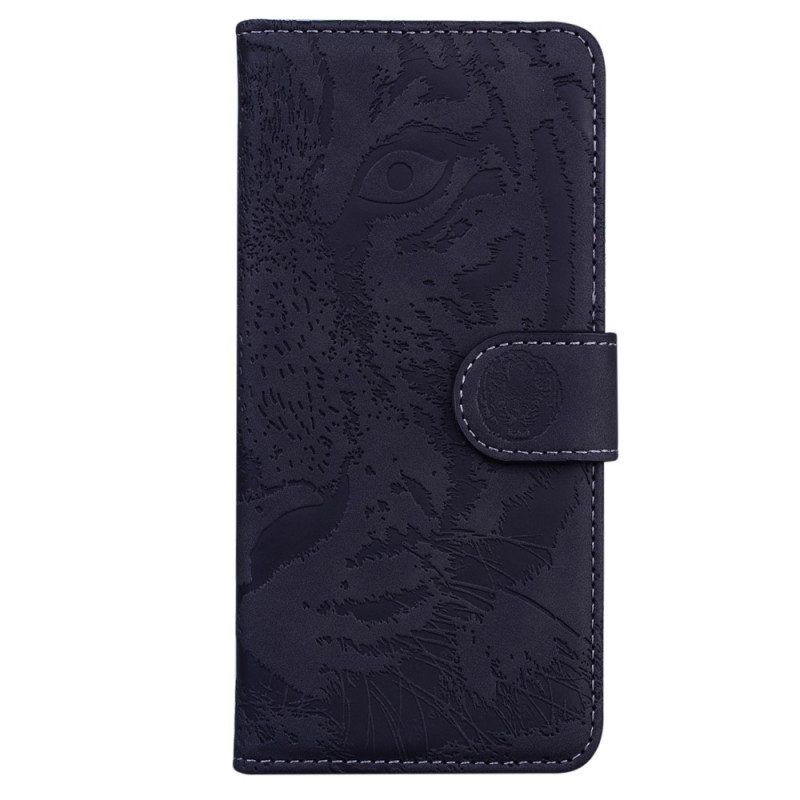 Flip Case Für Samsung Galaxy S23 5G Tiger-fußabdruck