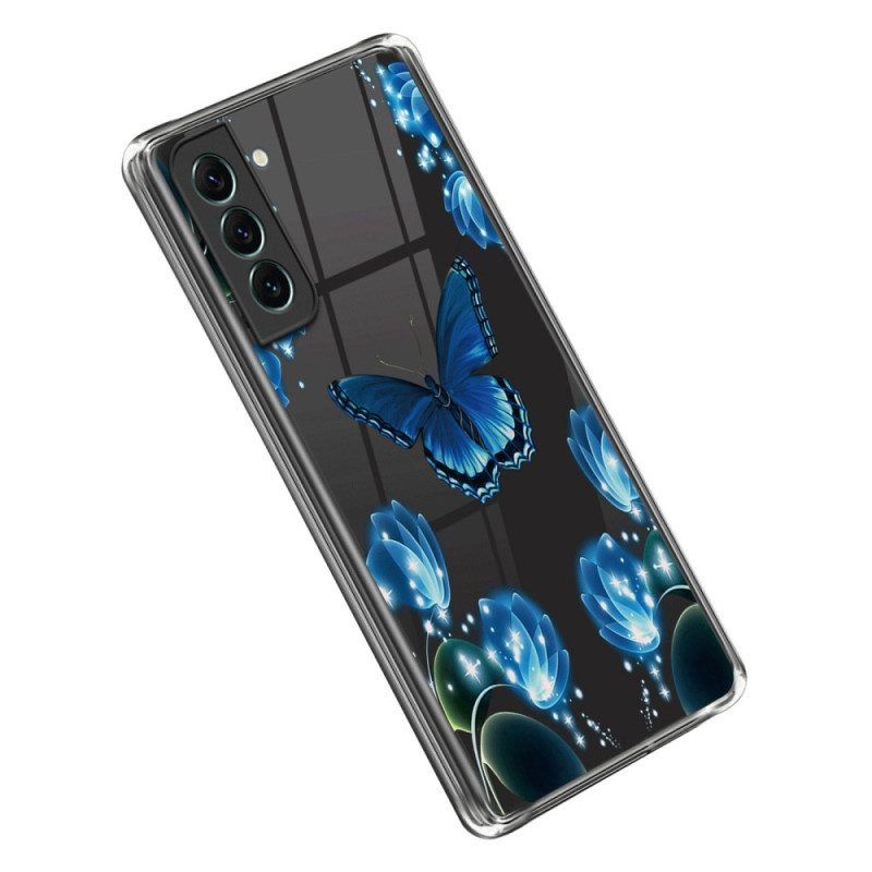 Hülle Für Samsung Galaxy S23 5G Blaue Schmetterlinge