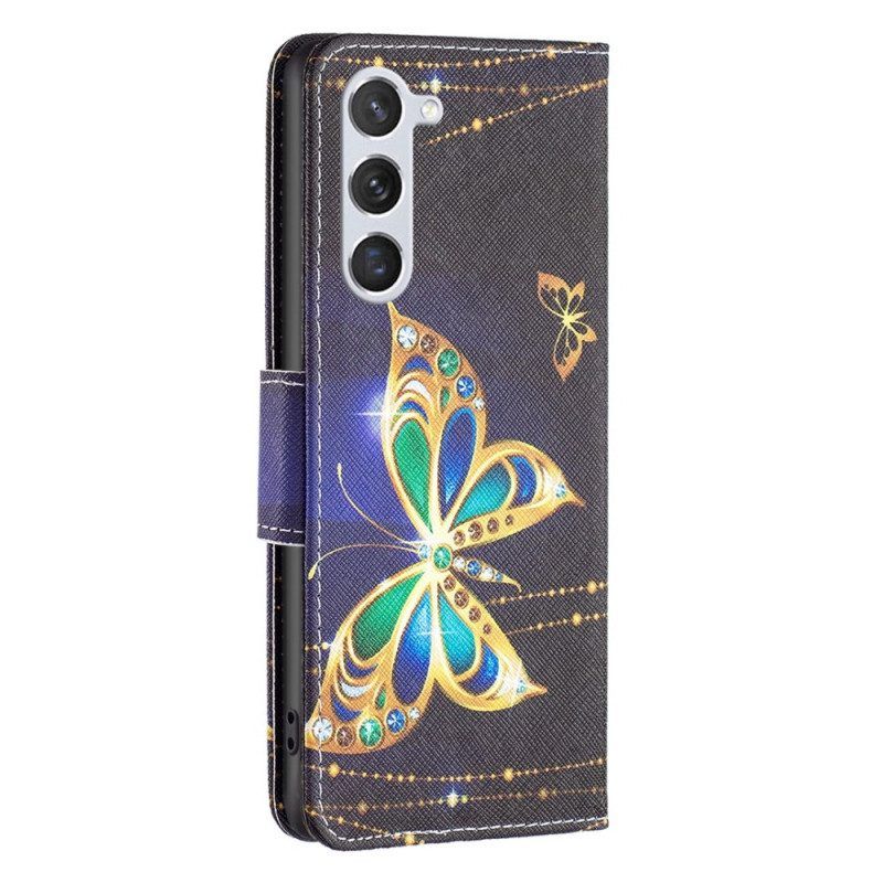 Lederhüllen Für Samsung Galaxy S23 5G Königlicher Schmetterling