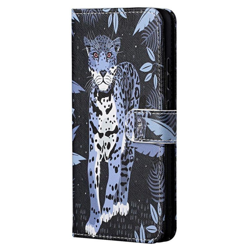 Lederhüllen Für Samsung Galaxy S23 5G Mit Kordel Riemchen-leopard