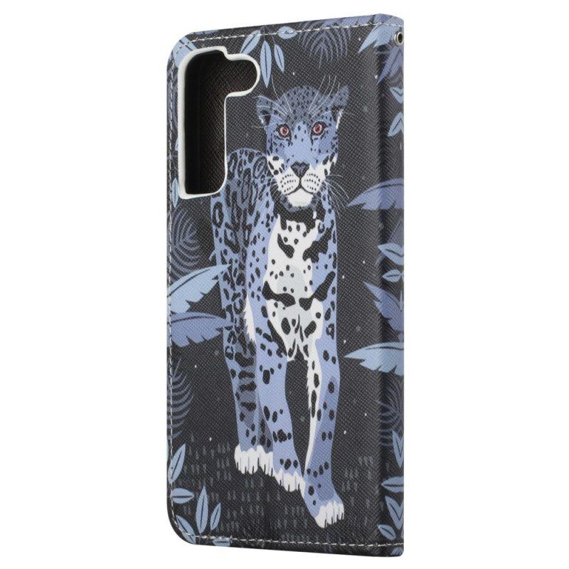 Lederhüllen Für Samsung Galaxy S23 5G Mit Kordel Riemchen-leopard