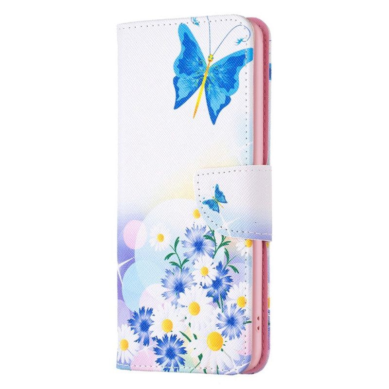 Lederhüllen Für Samsung Galaxy S23 5G Schmetterlinge