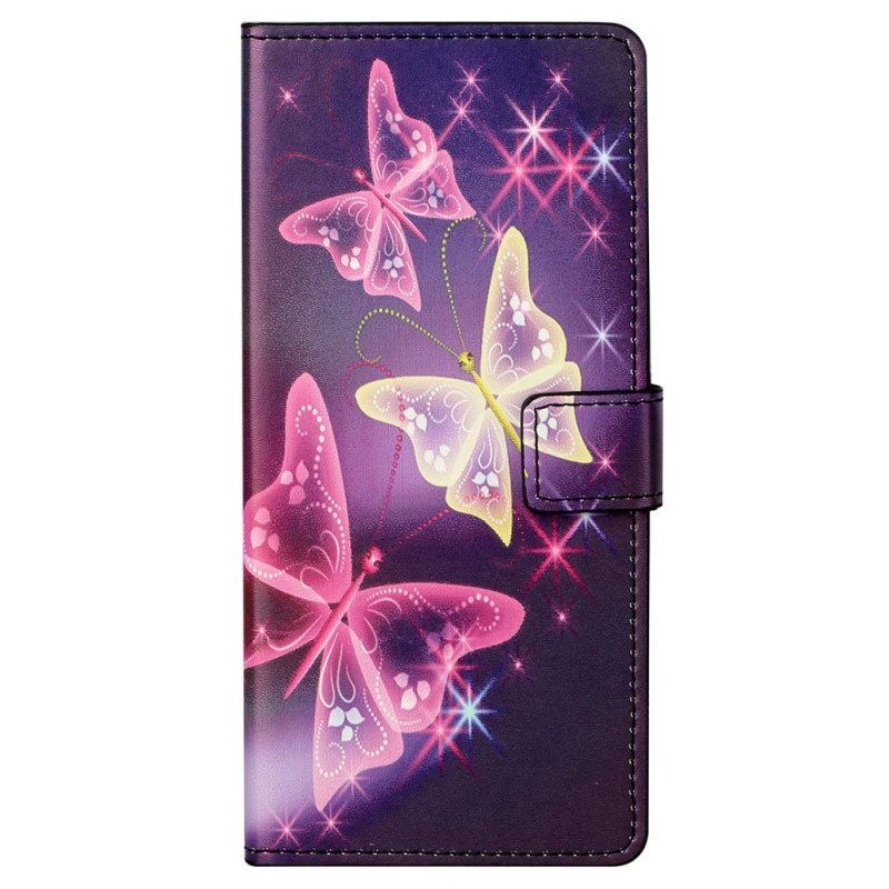 Lederhüllen Für Samsung Galaxy S23 5G Wunderschöne Schmetterlinge