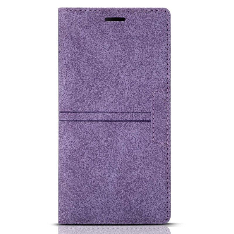 Schutzhülle Für Samsung Galaxy S23 5G Flip Case Stil: Ledernaht. Magnetverschluss