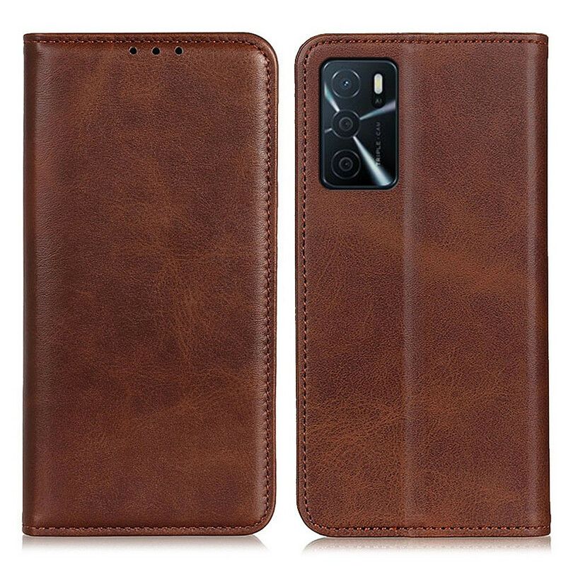 Flip Case Für Oppo A16 / A16s Nüchternes Spaltleder
