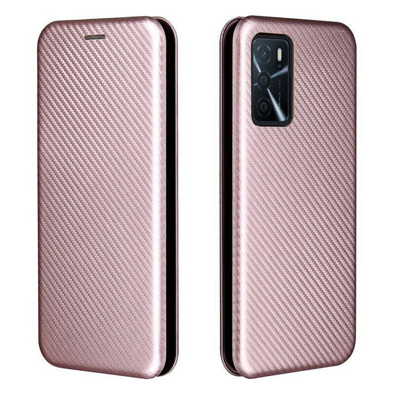 Flip Case Oppo A16 / A16s Farbiges Carbon-silikon