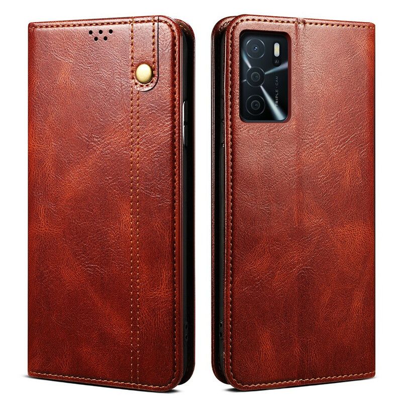 Flip Case Oppo A16 / A16s Gewachstes Kunstleder