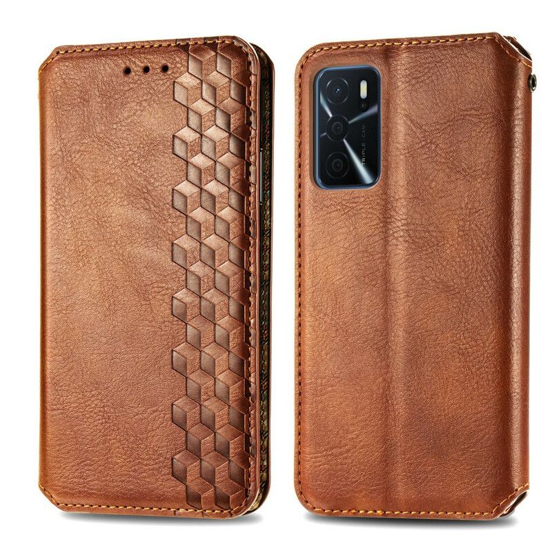 Flip Case Oppo A16 / A16s Rautenstruktur In Lederoptik
