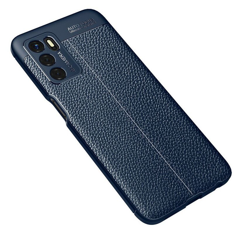 Hülle Oppo A16 / A16s Doppellinie Litschi-leder-effekt