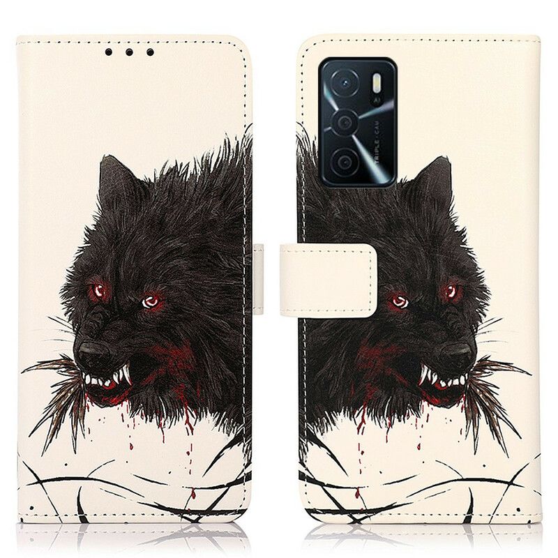 Lederhüllen Für Oppo A16 / A16s Hungriger Wolf