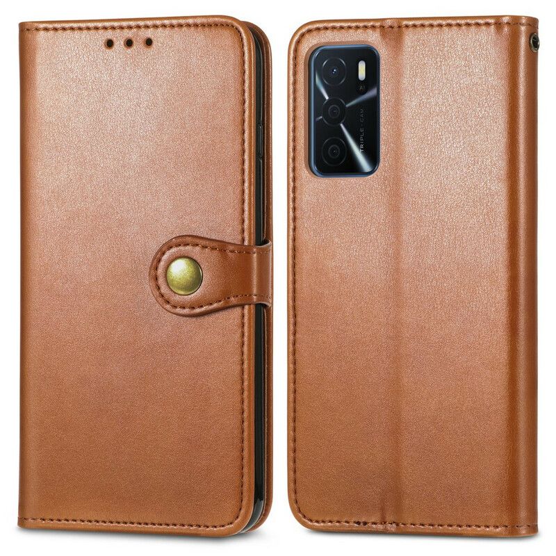 Lederhüllen Oppo A16 / A16s Handyhülle Kunstleder Und Vintage-verschluss