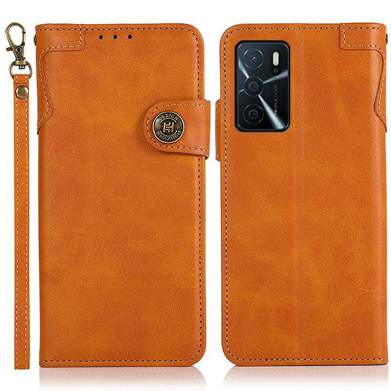 Lederhüllen Oppo A16 / A16s Kunstlederknopf Khazneh