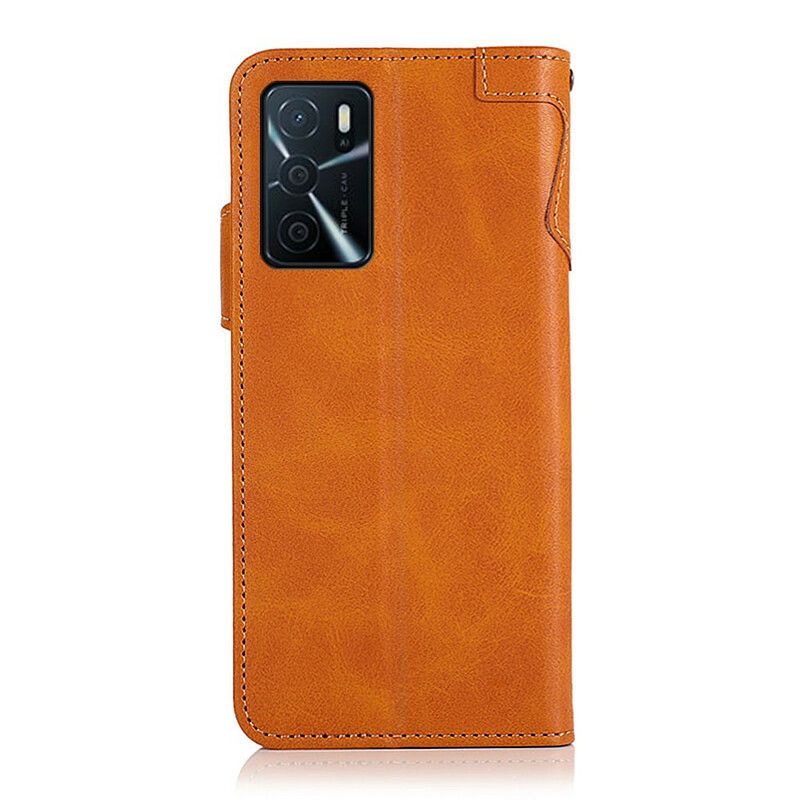Lederhüllen Oppo A16 / A16s Kunstlederknopf Khazneh