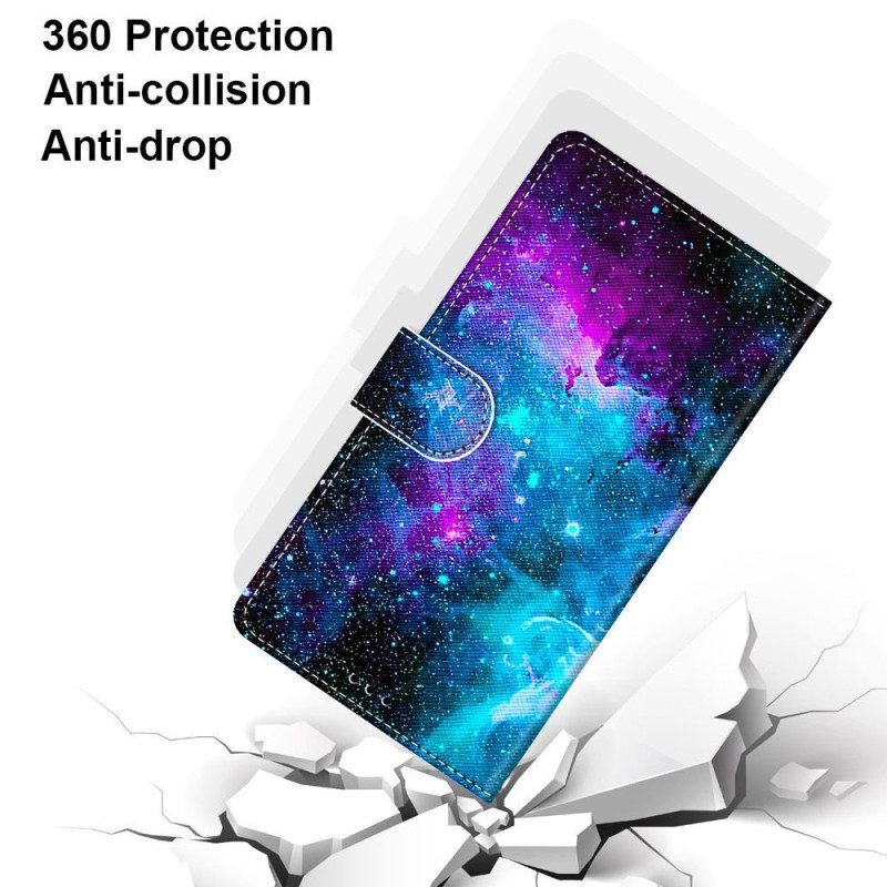 Flip Case Für Samsung Galaxy S23 Ultra 5G Kosmischer Himmel