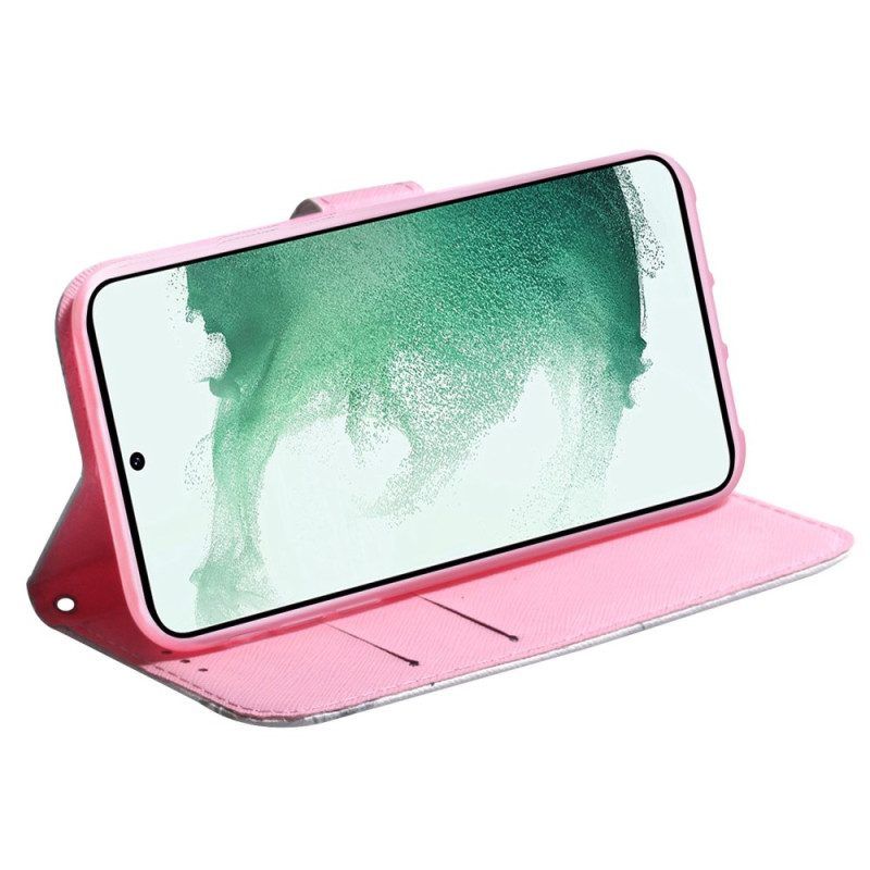 Flip Case Für Samsung Galaxy S23 Ultra 5G Pinke Blume