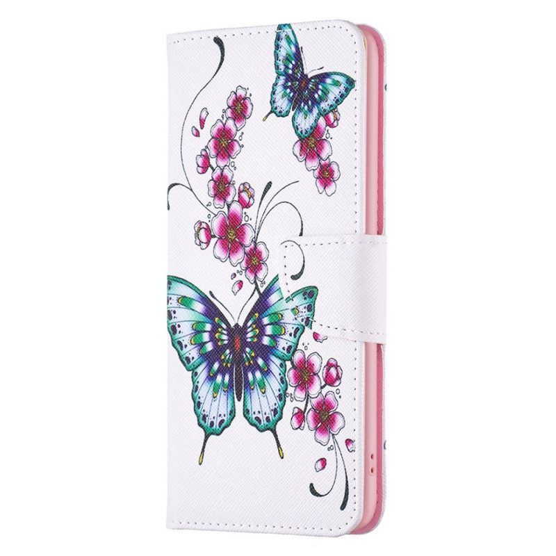 Flip Case Für Samsung Galaxy S23 Ultra 5G Schmetterlinge Ablehnen