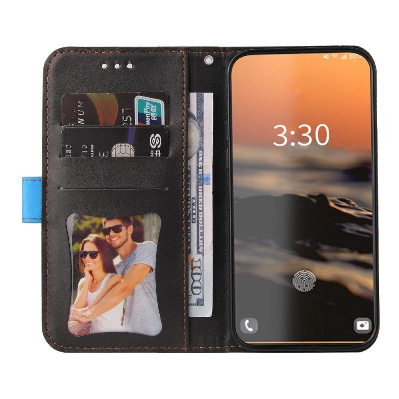 Flip Case Für Samsung Galaxy S23 Ultra 5G Zweifarbig
