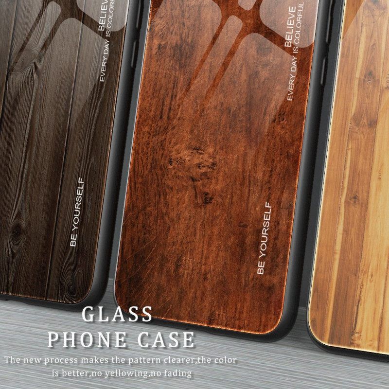 Handyhülle Für Samsung Galaxy S23 Ultra 5G Holzdesign Aus Gehärtetem Glas