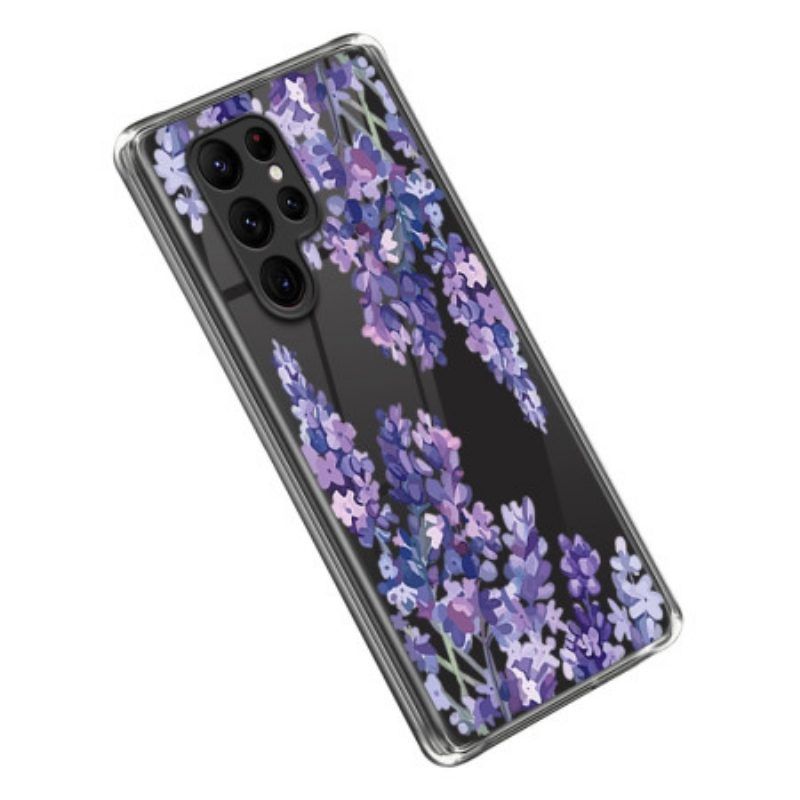 Handyhülle Für Samsung Galaxy S23 Ultra 5G Nahtlose Lila Blumen