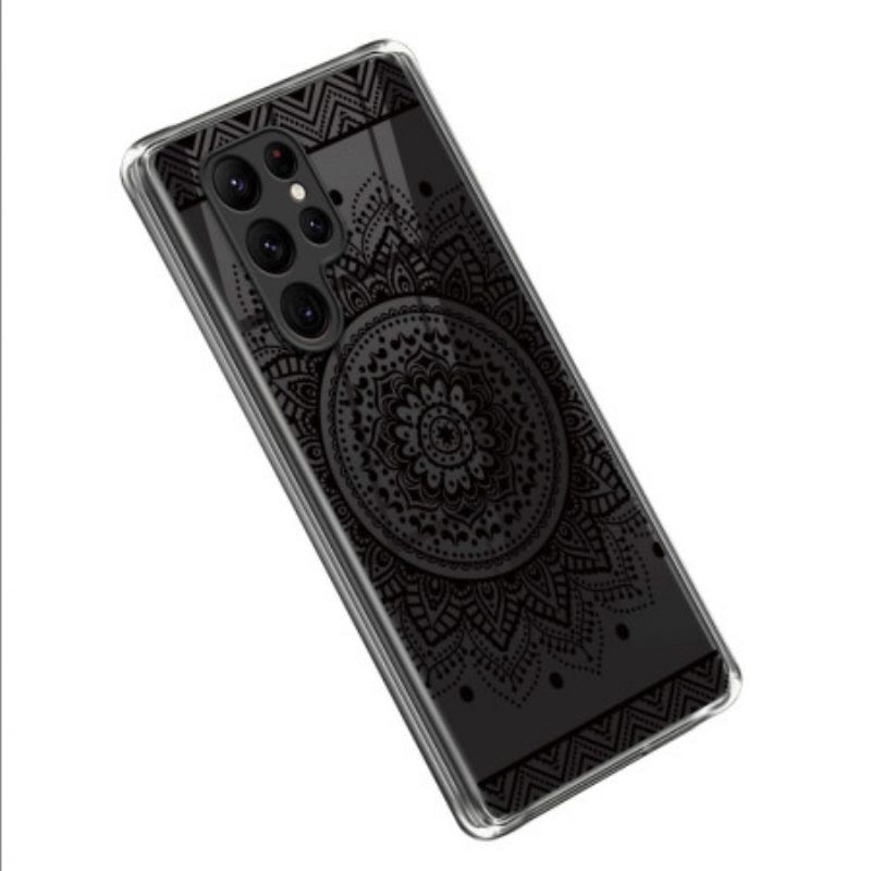 Handyhülle Für Samsung Galaxy S23 Ultra 5G Schwarzes Mandala