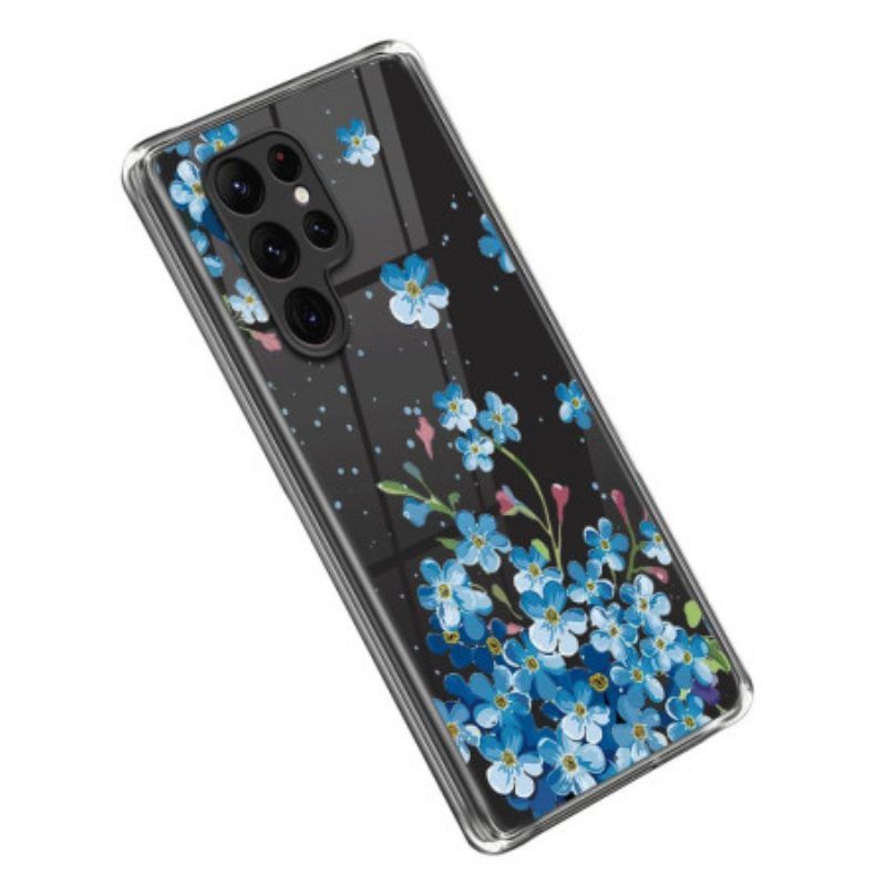 Hülle Für Samsung Galaxy S23 Ultra 5G Blaue Blumen