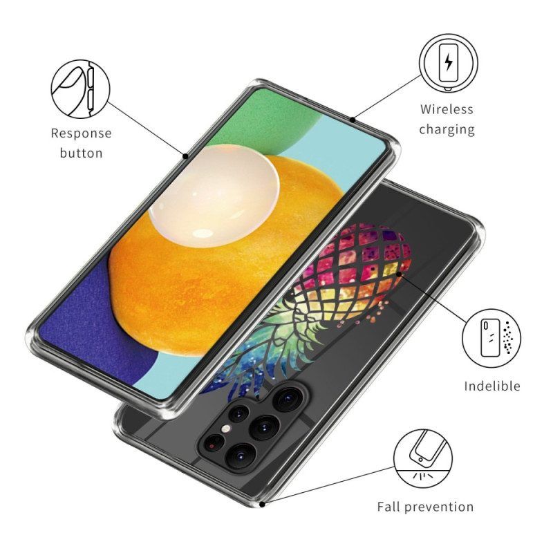 Hülle Für Samsung Galaxy S23 Ultra 5G Transparente Ananas