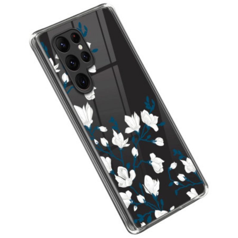 Hülle Für Samsung Galaxy S23 Ultra 5G Weiße Blumen