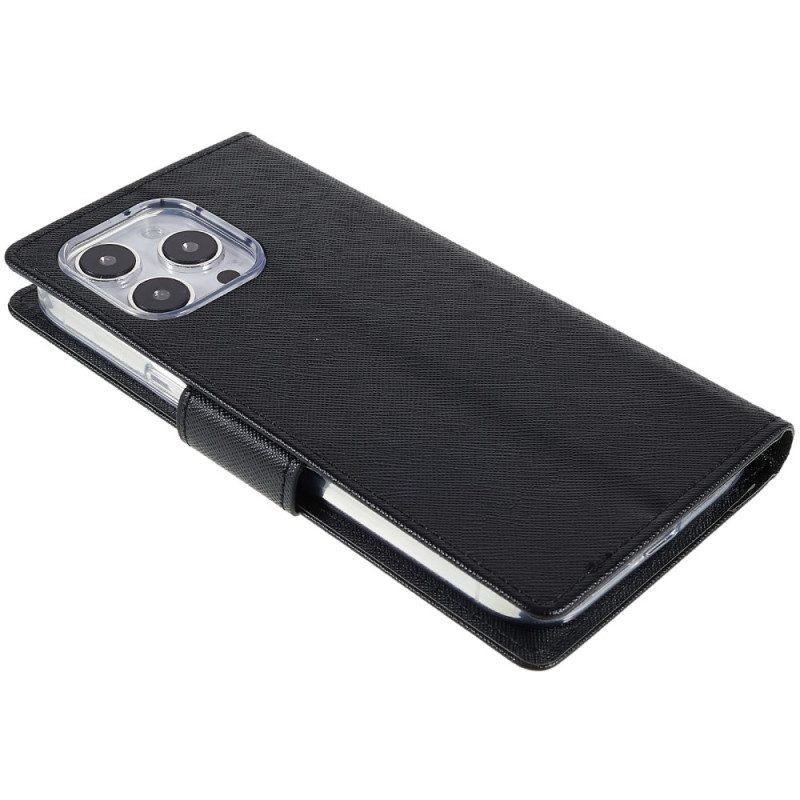 Flip Case Für iPhone 14 Pro Max Zweifarbiger Mercury Goospery