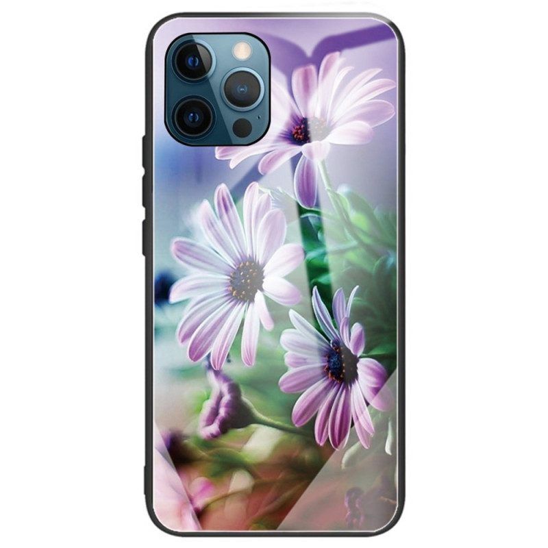 Handyhülle Für iPhone 14 Pro Max Blumen Aus Gehärtetem Glas