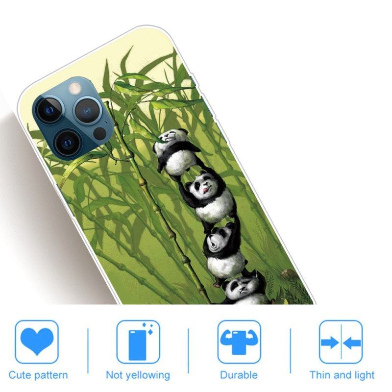 Handyhülle Für iPhone 14 Pro Max Ein Haufen Pandas