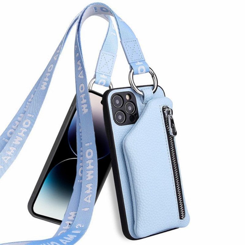 Handyhülle Für iPhone 14 Pro Max Geldbörse Und Schlüsselband