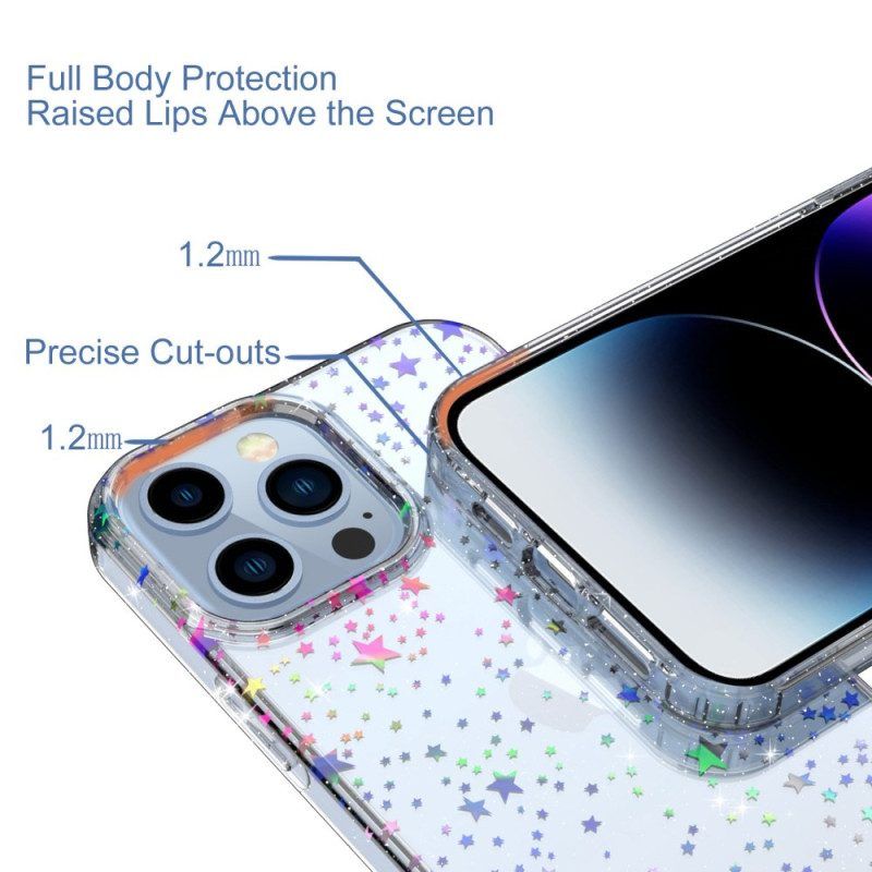 Handyhülle Für iPhone 14 Pro Max Transparente Sterne
