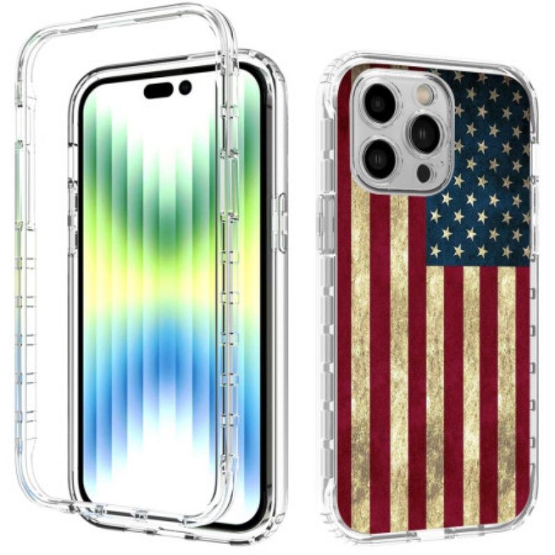 Hülle Für iPhone 14 Pro Max Verbesserte Amerikanische Flagge
