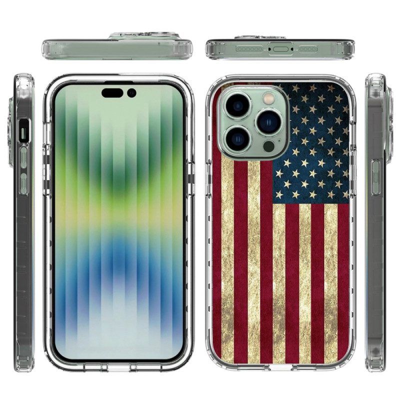 Hülle Für iPhone 14 Pro Max Verbesserte Amerikanische Flagge