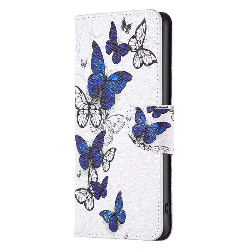 Lederhüllen Für iPhone 14 Pro Max Schmetterlinge Im Flug