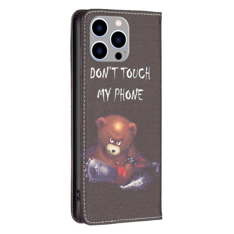 Schutzhülle Für iPhone 14 Pro Max Flip Case Gefährlicher Bär
