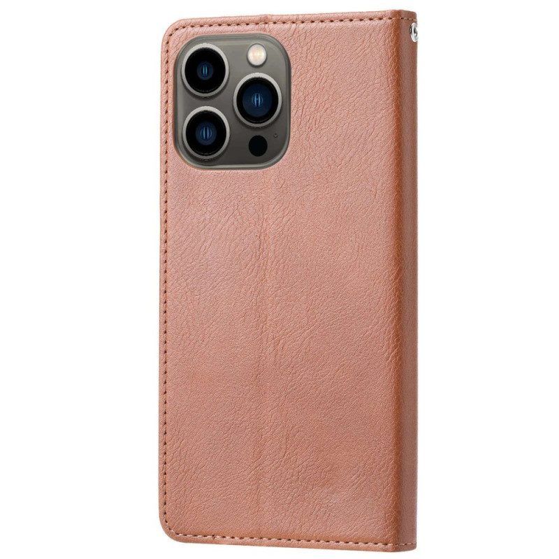 Schutzhülle Für iPhone 14 Pro Max Flip Case Kartenhalter Aus Kunstleder